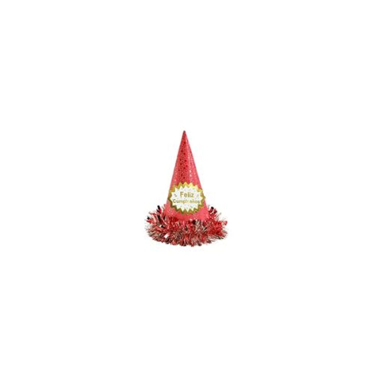 GENERICO - Gorro cotillón feliz cumpleaños rojo 34cm