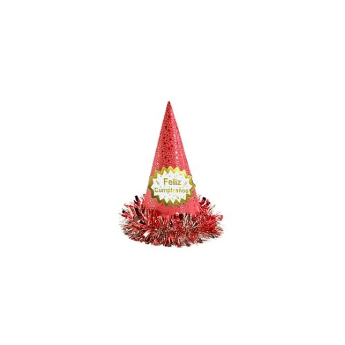 GENERICO - Gorro cotillón feliz cumpleaños rojo 34cm