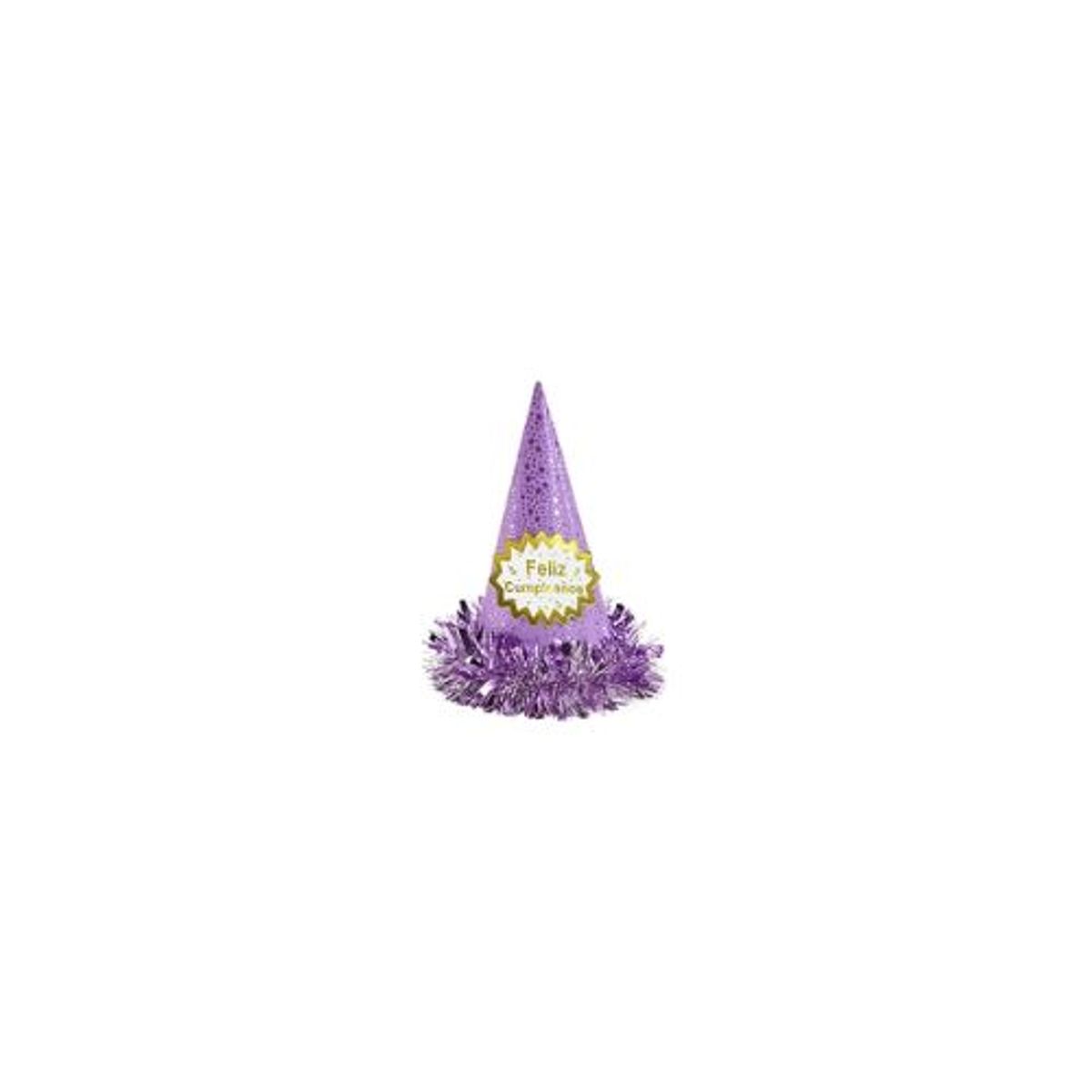 GENERICO - Gorro cotillón feliz cumpleaños morado 34cm