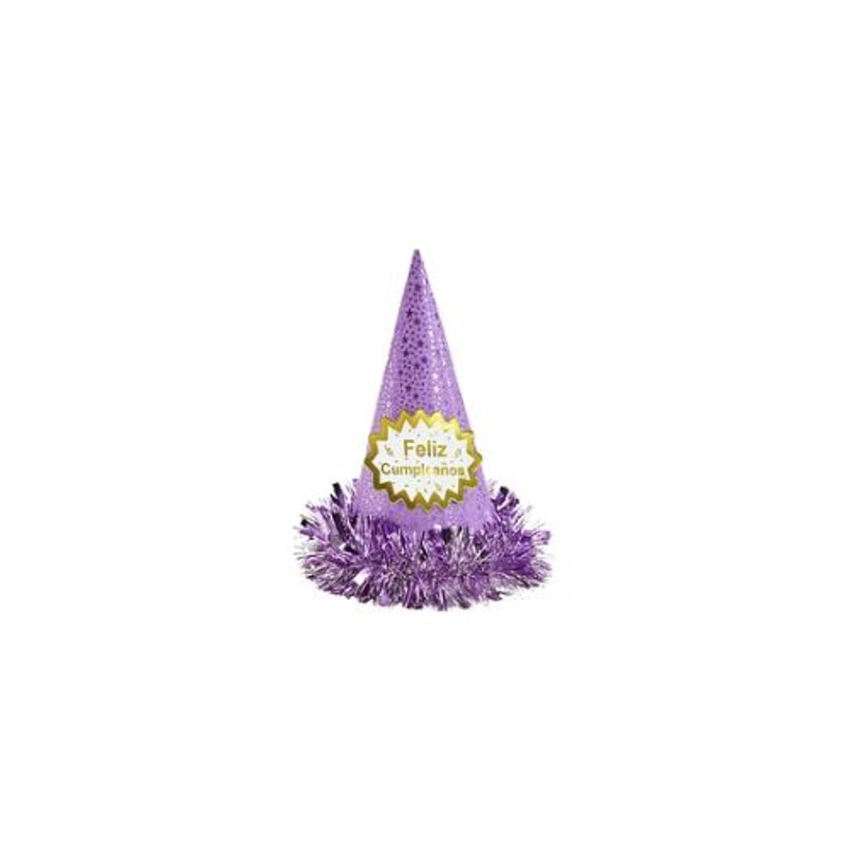 GENERICO - Gorro cotillón feliz cumpleaños morado 34cm