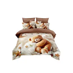 GENERICO - Cubrecama Quilt de verano 1.5 plazas diseño oso