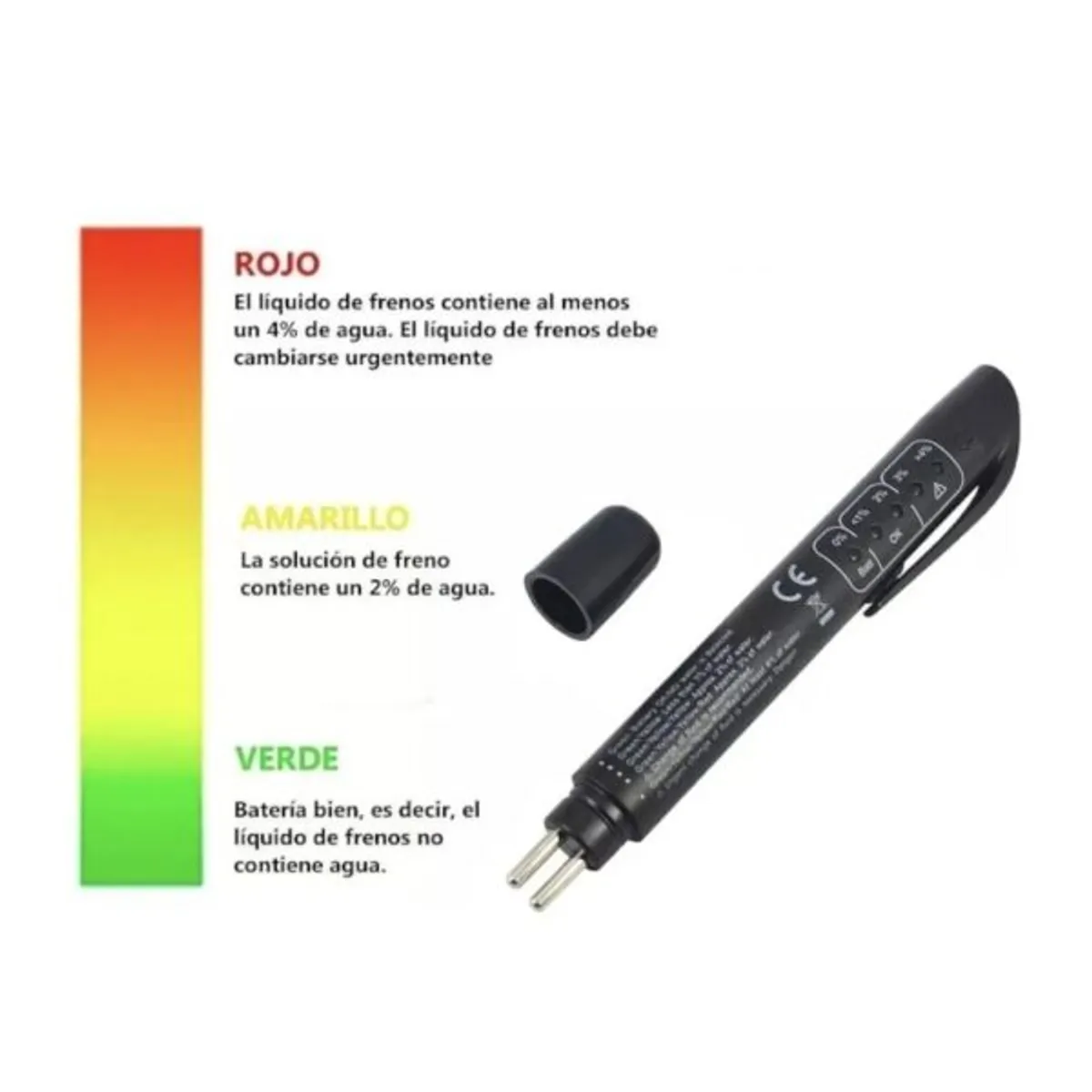 GENERICO - Tester Probador de Líquido de Frenos con Luces LED
