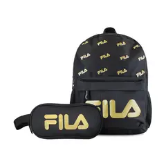 FILA - Pack Mochila 10lts Urbanix + Estuche Neceser Spark negro-gold