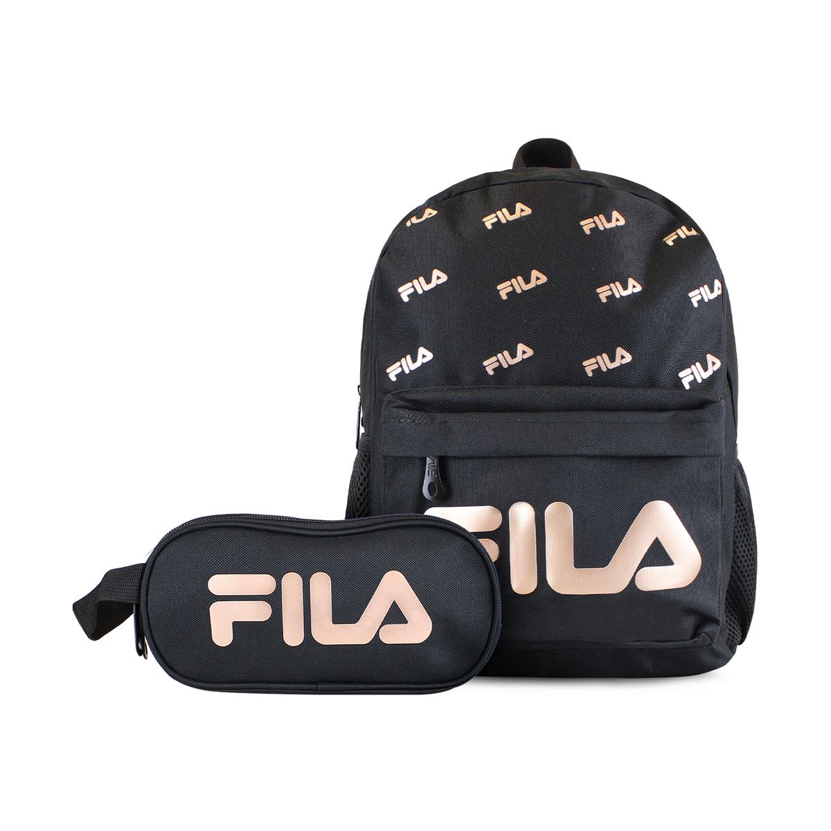 FILA - Pack Fila Mochila 10lts Urbanix + Estuche Neceser Spark negro-rose gold