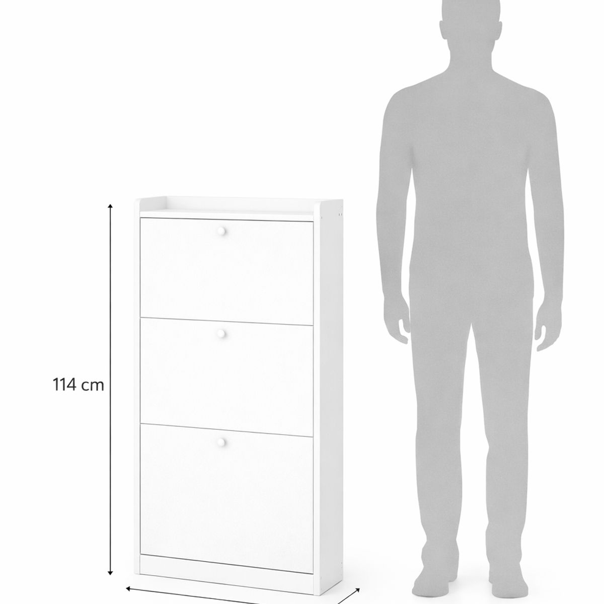 SPACE HOME - Zapatero Vertical Velux Blanco 18 Pares Talla Hombre 43 Abatible 114×60×24