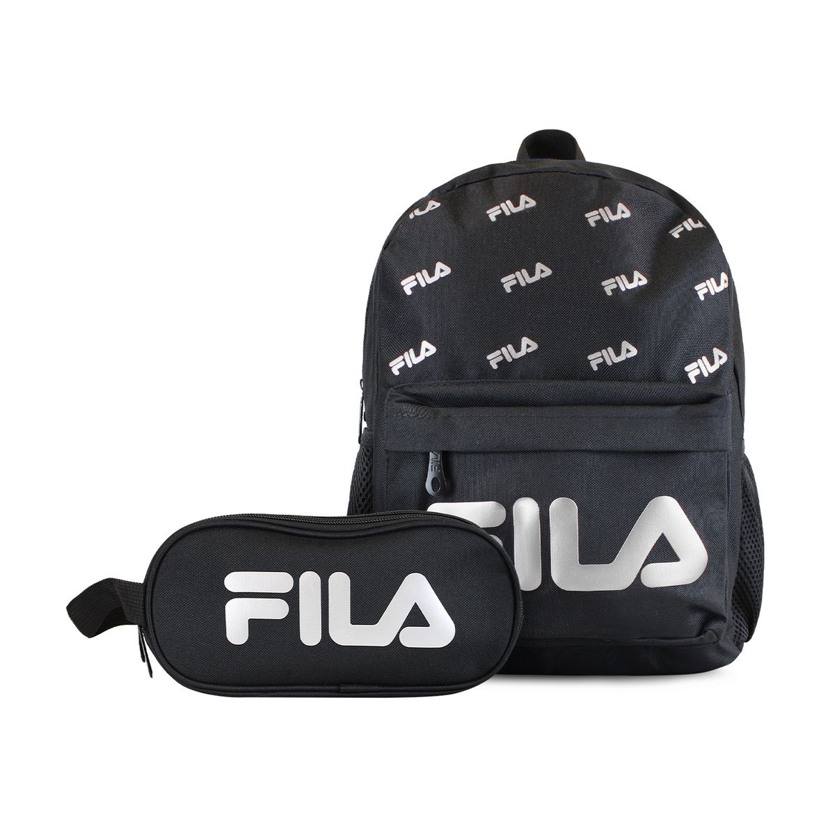 FILA - Pack Fila Mochila 10lts Urbanix + Estuche Neceser Spark negro-silver