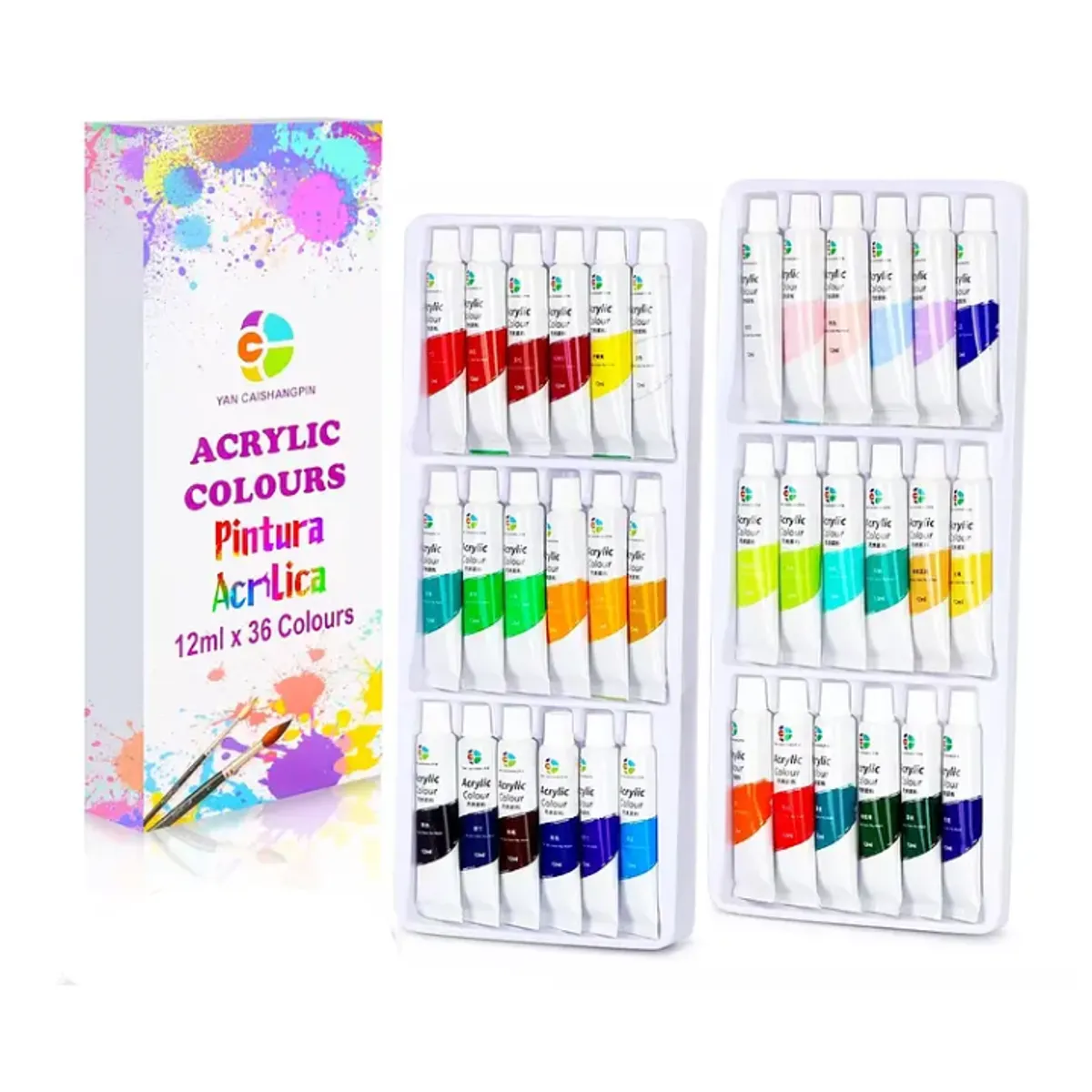 GENERICO - Set De Pinturas Acrílicas 36 Colores 12ml Arte Profesional