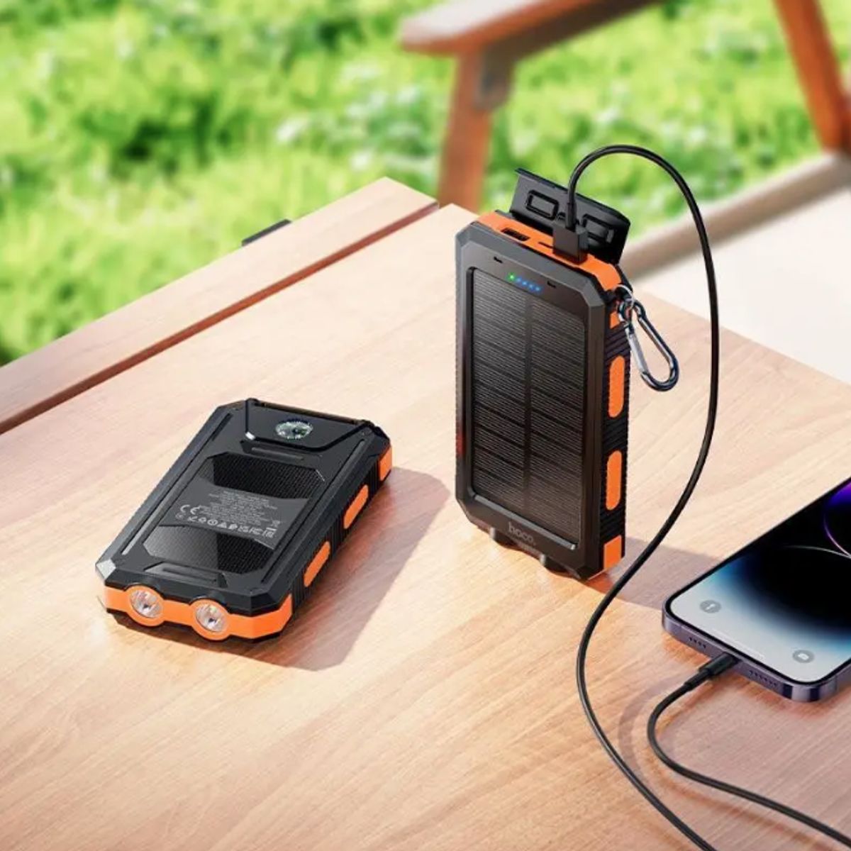 HOCO - Power Bank solar con linterna 8000mah Hoco J164