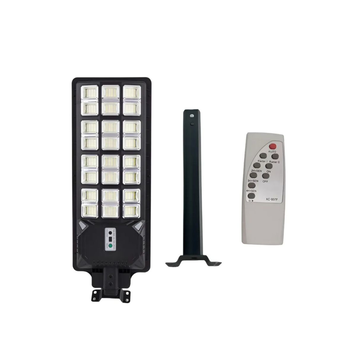 GENERICO - Foco Solar Led Iluminacion Potencia Exterior 2000w Poste Negro Blanco