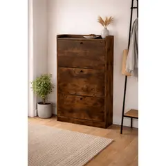 SPACE HOME - Zapatero Velux Rústico 18 Pares Ideal Entrada 114×60×24 cm