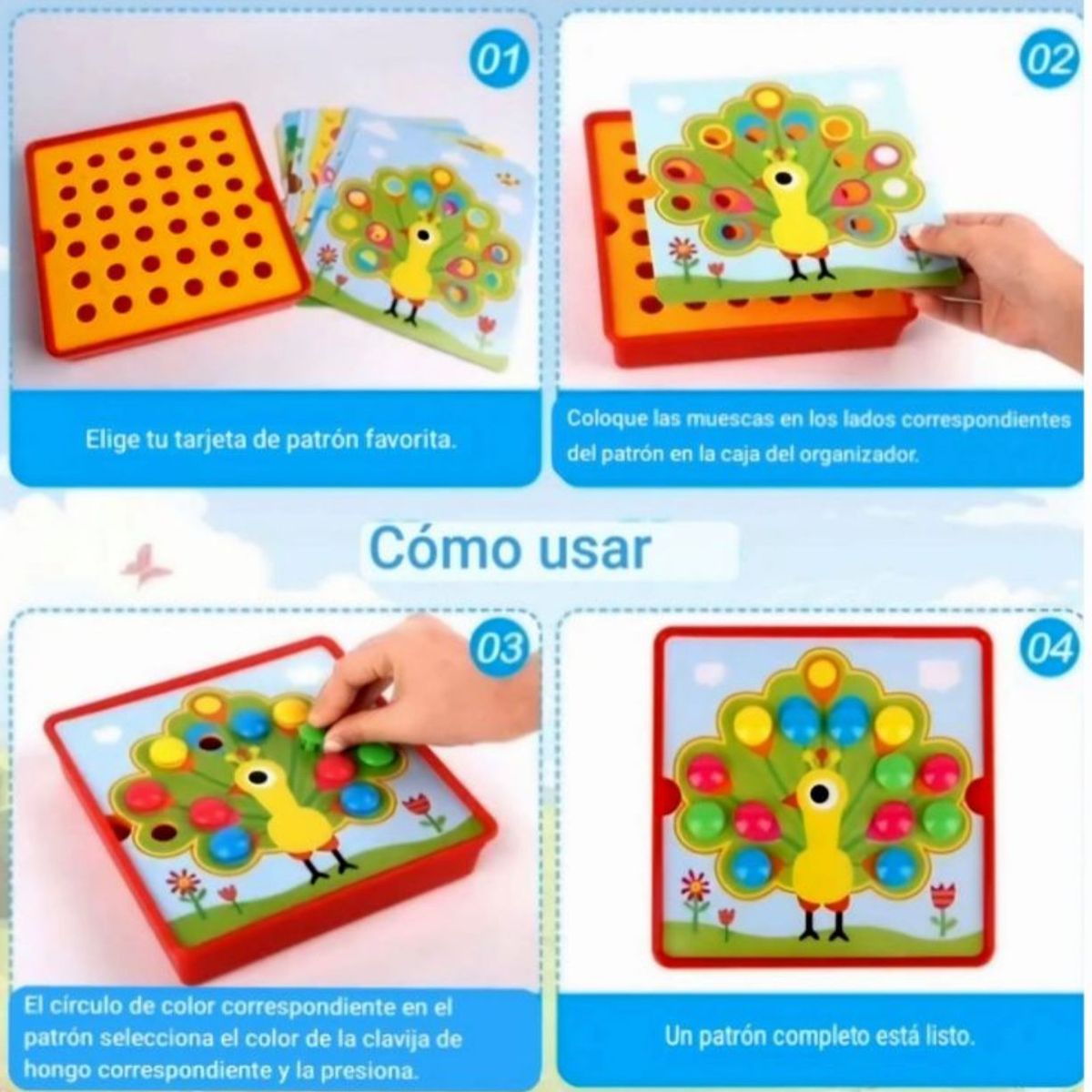 GENERICO - Juego Didáctico Botones Montessori Niños 3+ 46 Pcs