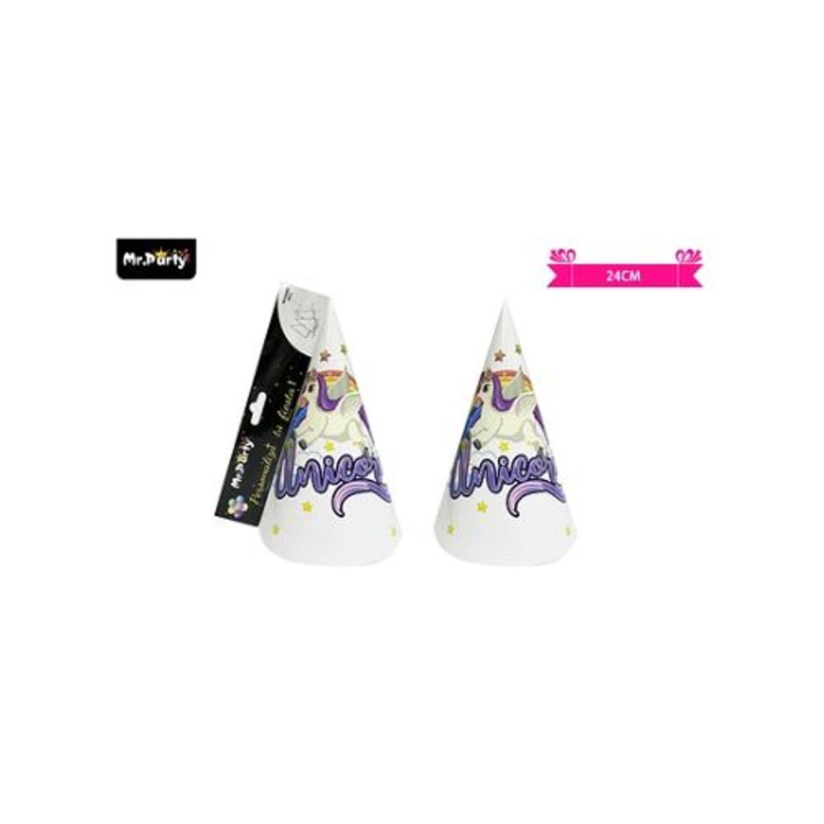 GENERICO - Gorro de unicornio 24cm 6pcs