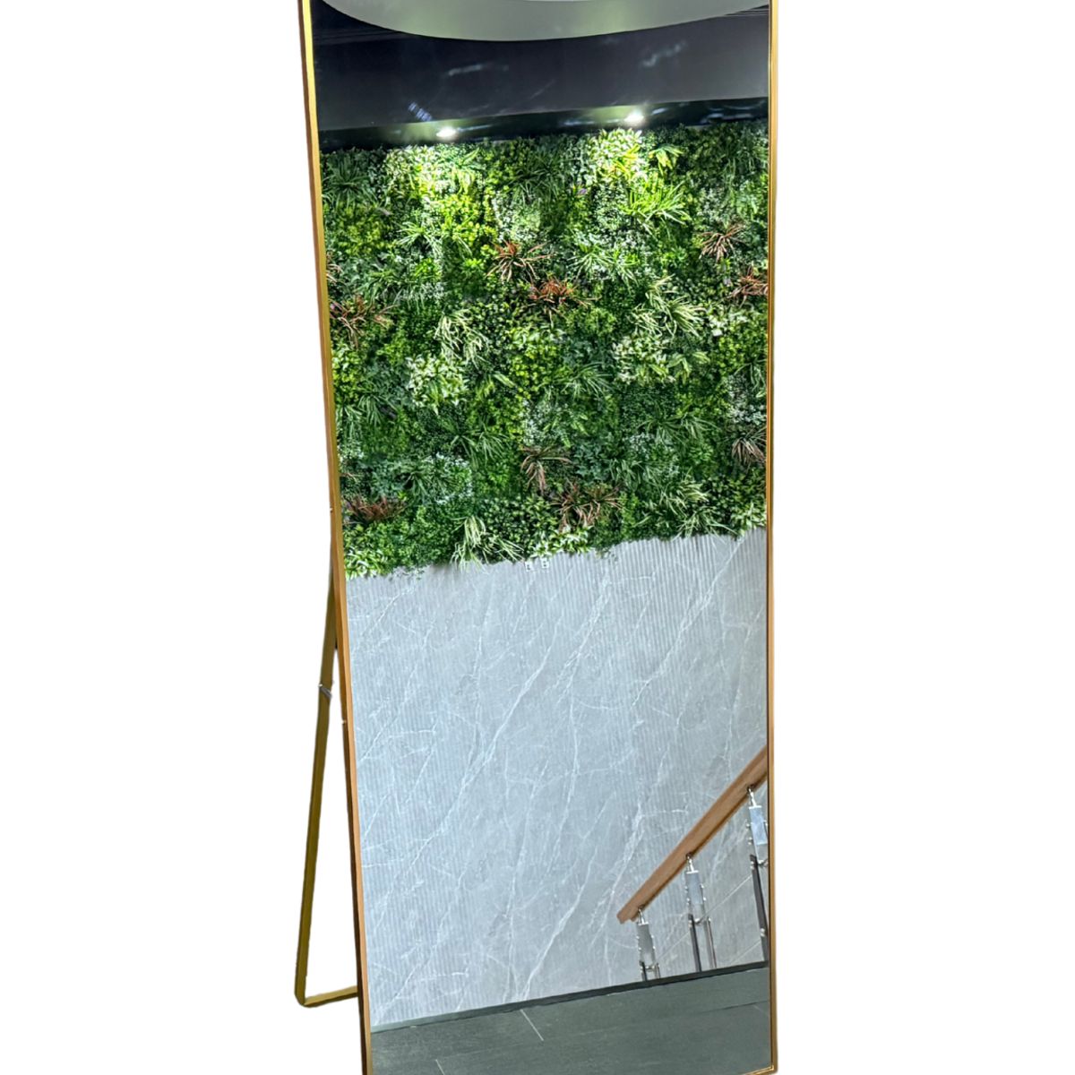 GENERICO - Espejo Cuerpo Entero Pedestal Dorado 70x150cm