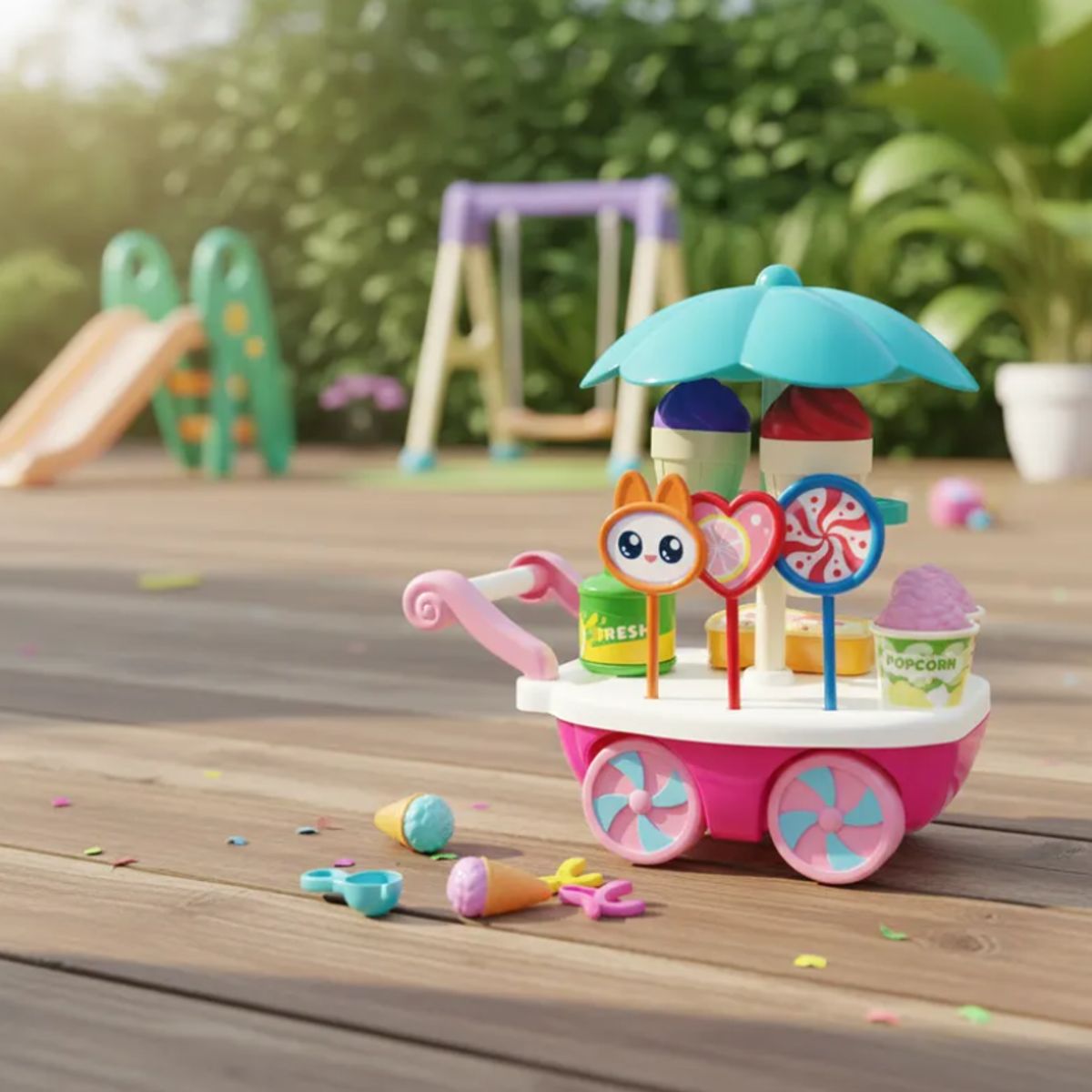 GENERICO - Carrito De Helados Y Dulces De Juguete Infantil Con Accesorios