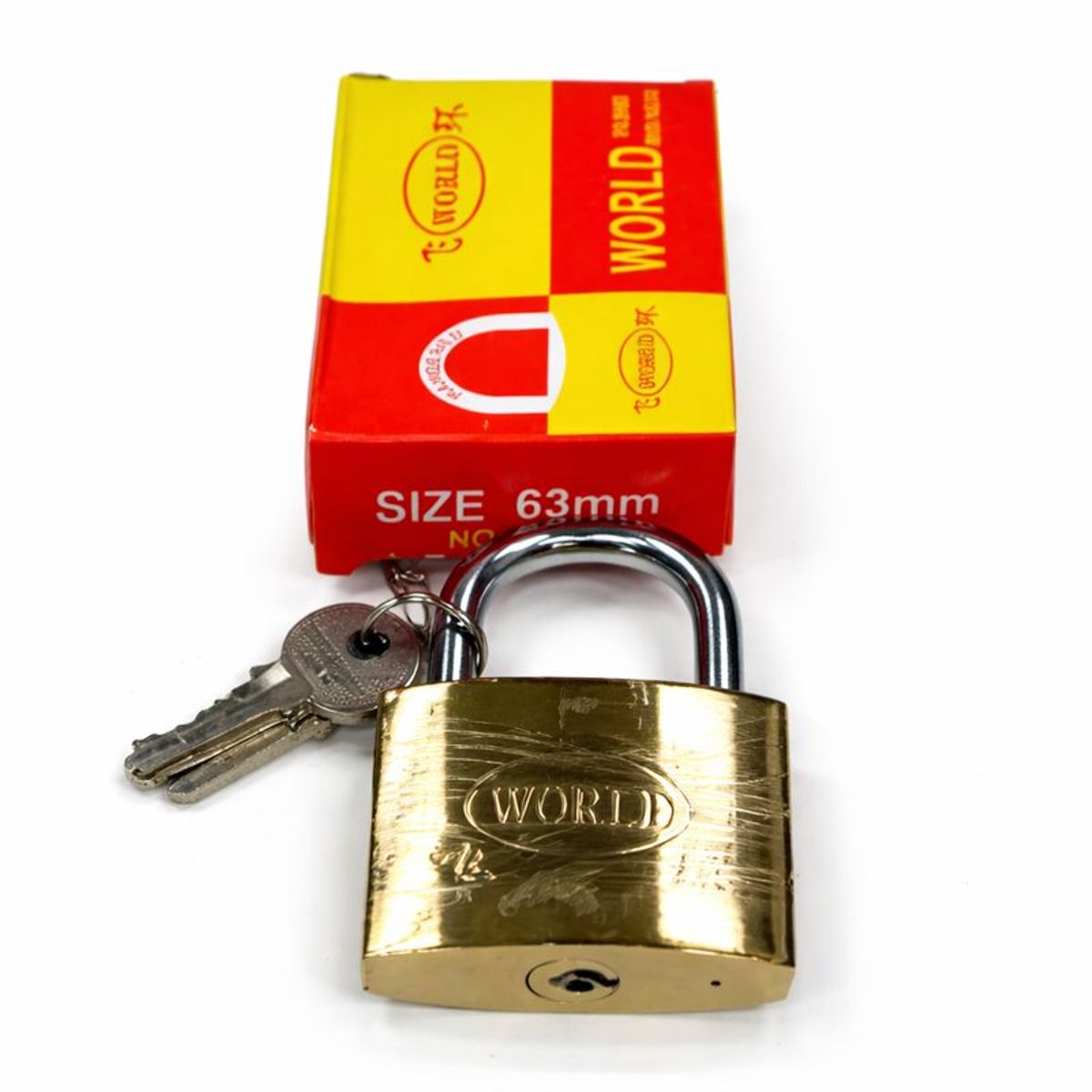 GENERICO - Candado 63 Mm Brillante Seguridad Alta Con Llaves Metal