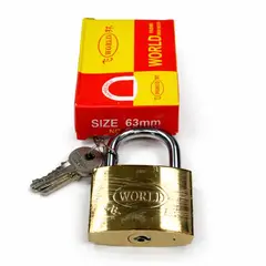 GENERICO - Candado 63 Mm Brillante Seguridad Alta Con Llaves Metal