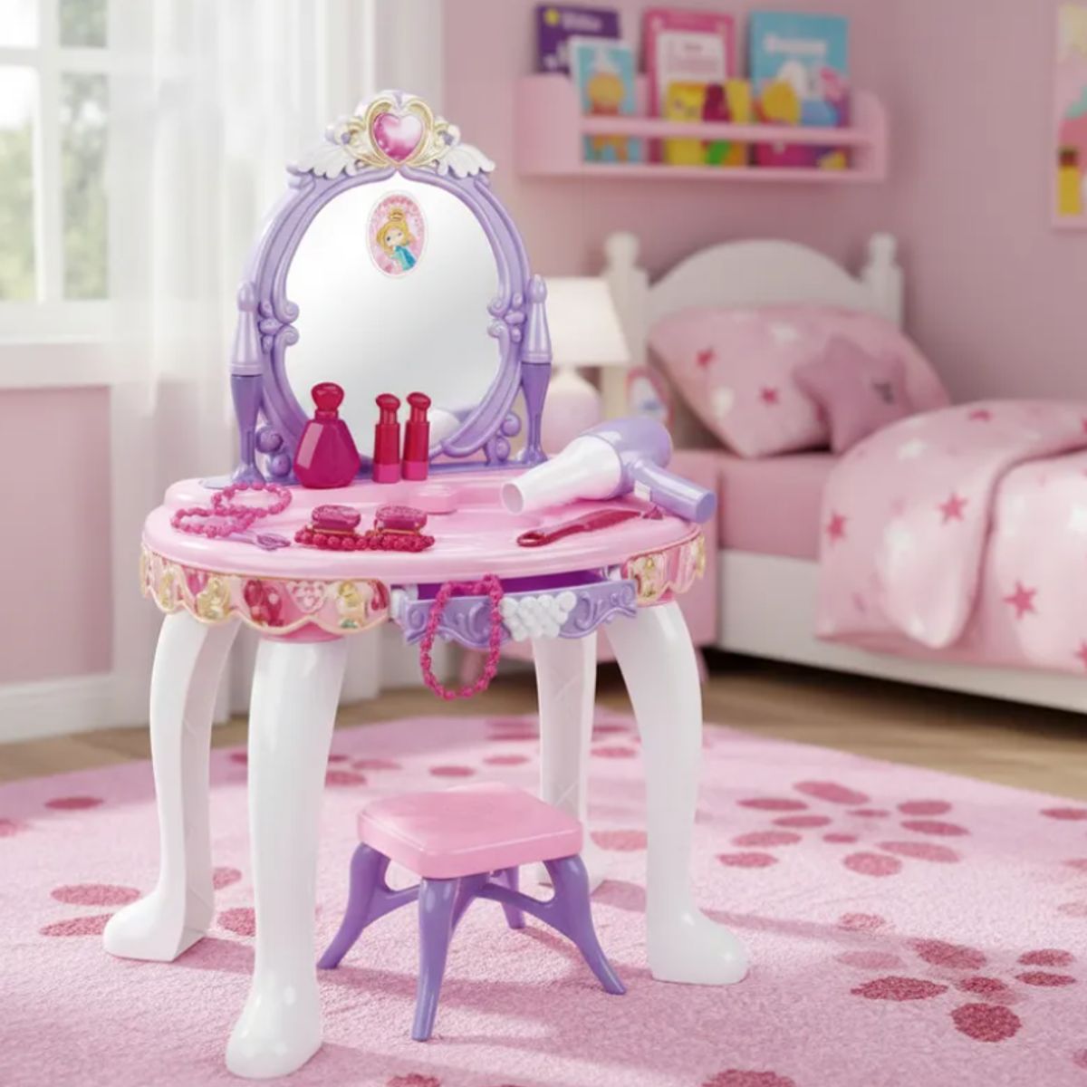 GENERICO - Tocador De Juguete Princesa Para Niña Con Accesorios Y Piso