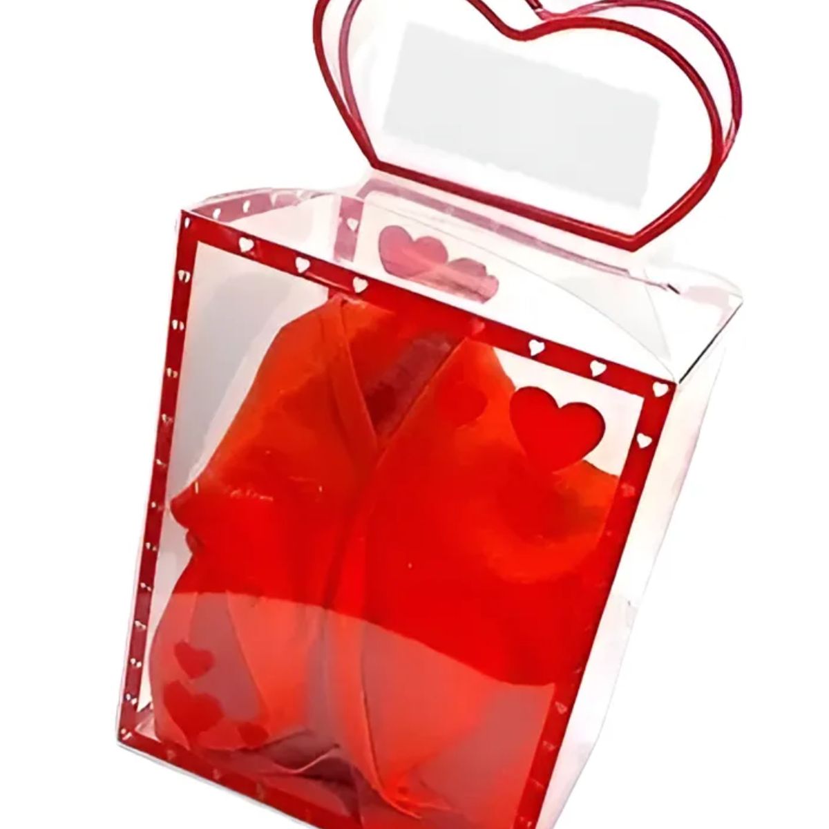 GENERICO - Set 6 Caja Plegable Transparente 14x11x18 San Valentín Regalo
