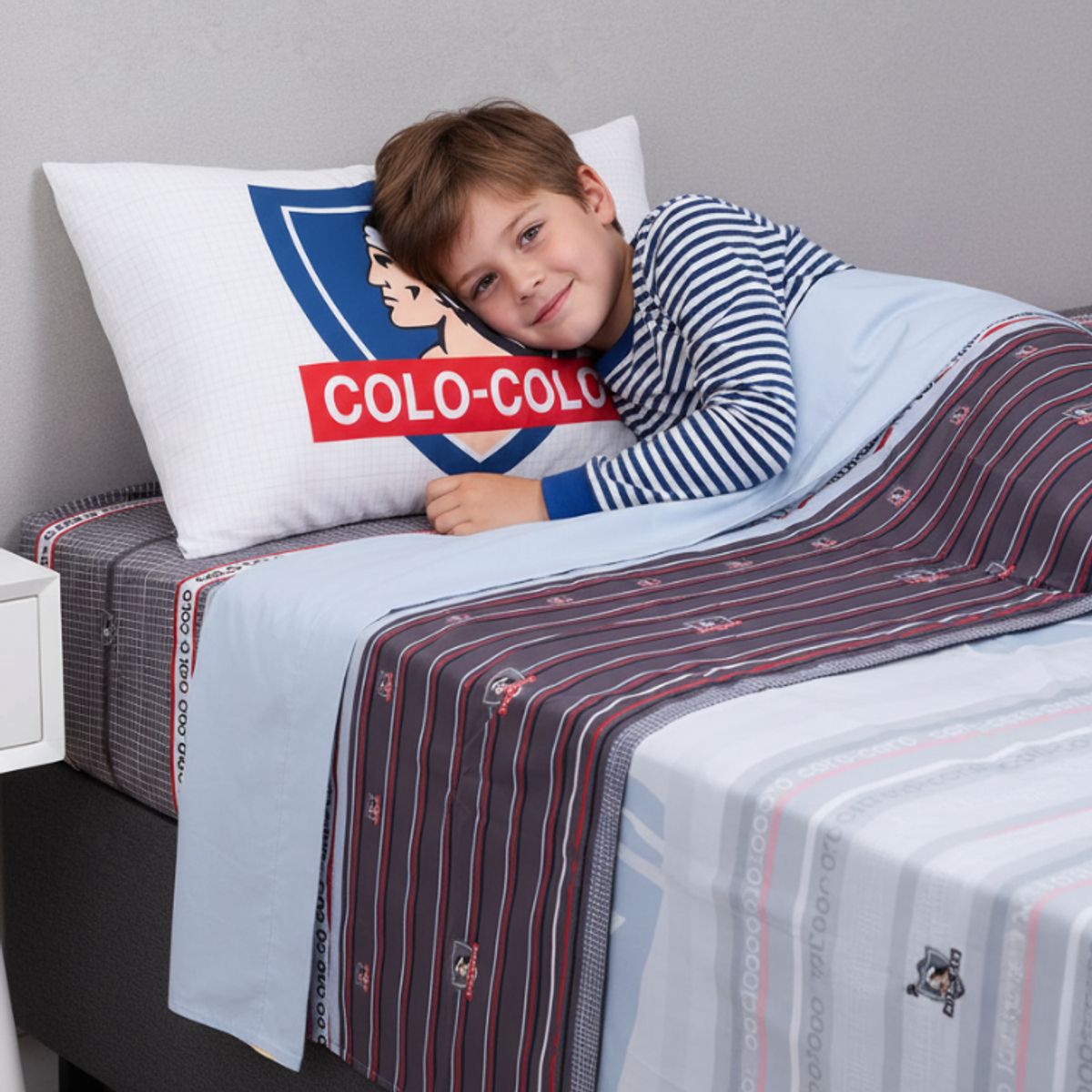 MASHINI - Juego Sábanas Mashini Colo Colo Vencedores 1.5 Plazas Microfibra