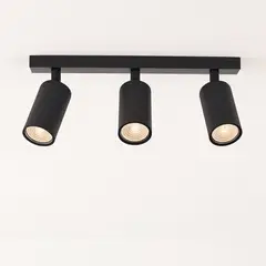 MEGABRIGHT - FOCO BARRA SOBREPUESTO TRIPLE GU-10 NEGRO MATE