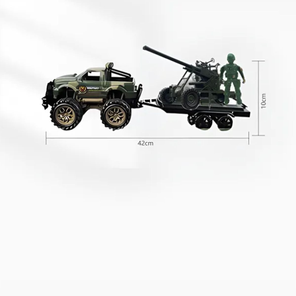 GENERICO - Set Juguete Camioneta Militar Con Cañón Y Soldado 42cm