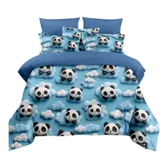 GENERICO - Cubrecama Quilt de verano 1.5 plazas diseño de panda