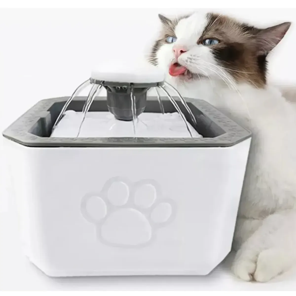 GENERICO - Fuente Dispensador Agua Eléctrico Bebedero Perro Gatos 2 Lts Color Blanco