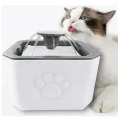 GENERICO - Fuente Dispensador Agua Eléctrico Bebedero Perro Gatos 2 Lts Color Blanco
