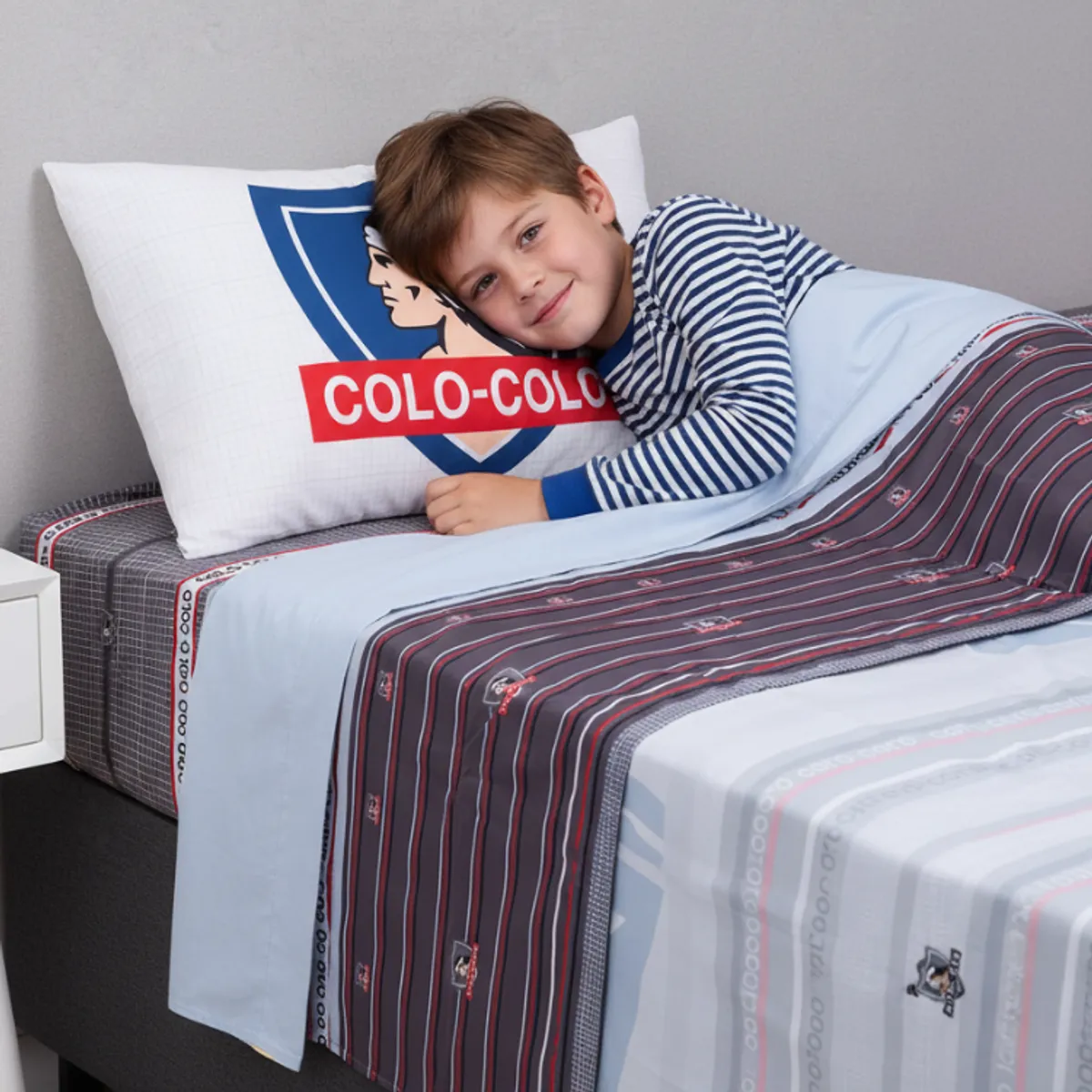 MASHINI - Juego Sábanas Mashini Colo Colo Vencedores 1.5 Plazas Microfibra