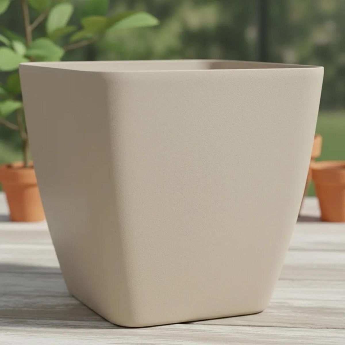 JAGIMA - Macetero Nórdico Beige L 40 cm 40 x 24 x 30