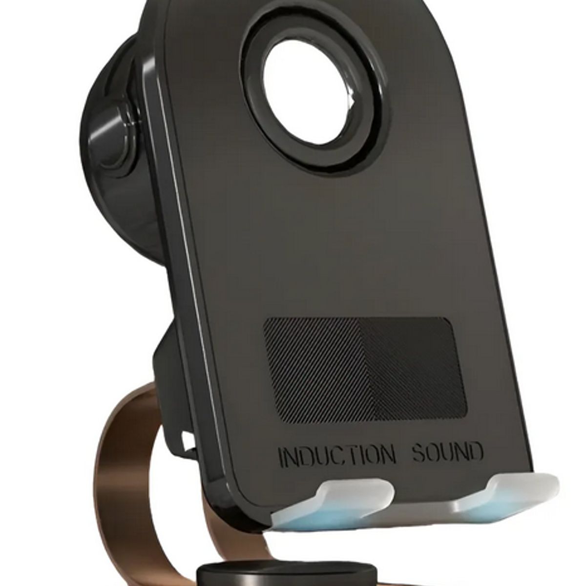 GENERICO - Soporte Celular Parlante Induccion Bluetooth Giro 360° Negro