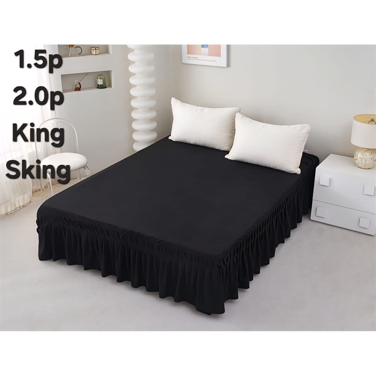 GENERICO - Faldones para cama king 25p