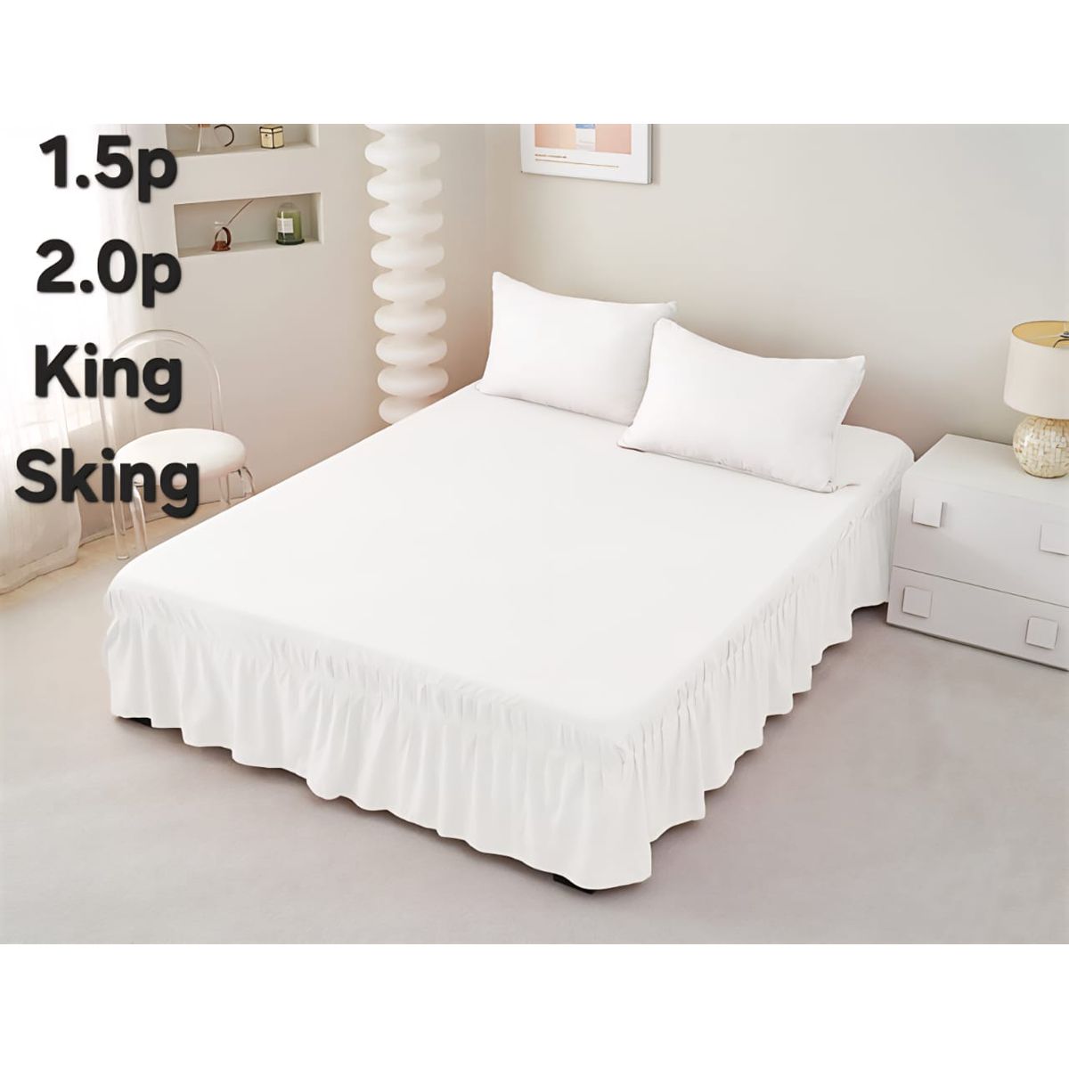 GENERICO - Faldones para cama king 25p