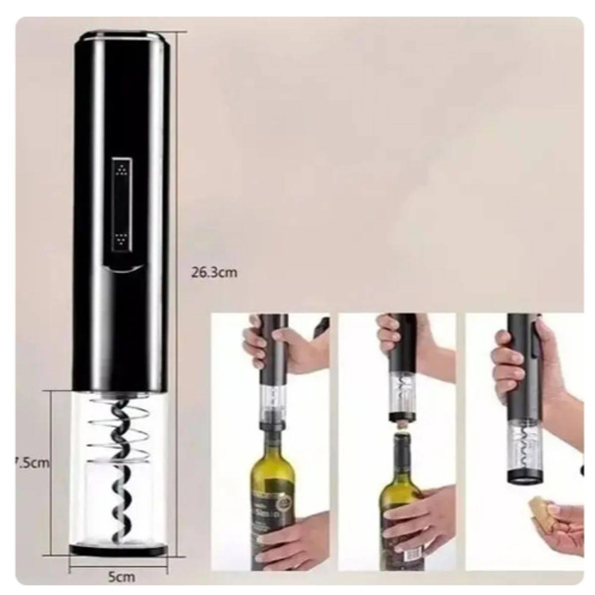 GENERICO - Sacacorchos Electrico Boton Pilas Facil Uso Vino Moderno