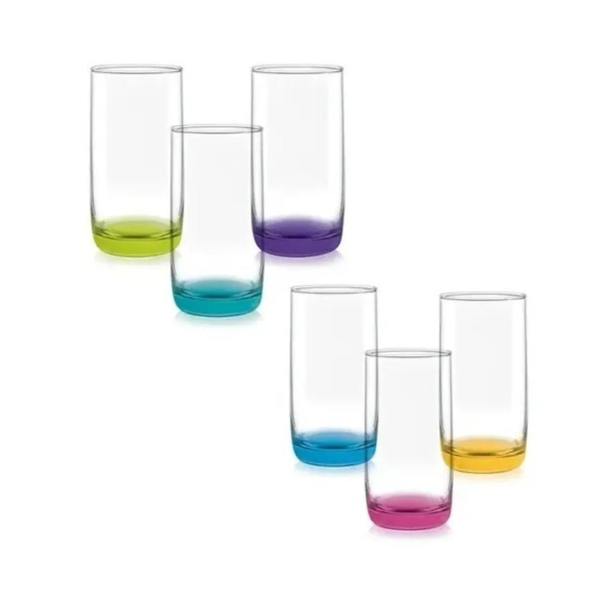 CRISTAR - Set De 6 Vasos Altos Mikonos Fondo Color  Monterrey