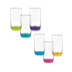 CRISTAR - Set De 6 Vasos Altos Mikonos Fondo Color Monterrey