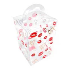 GENERICO - Set 4 Caja Plegable Transparente 10x10x14 Cm Dia San Valentín Dia del Amor y Amistad