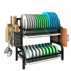 GENERICO - Escurridor Platos Cocina 2 Niveles Multifuncional Grande