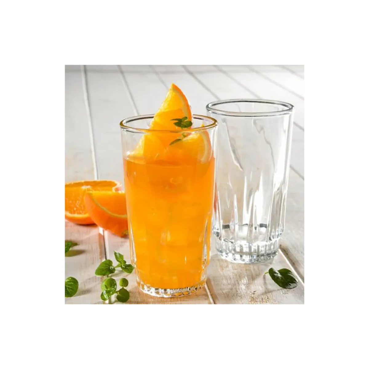 CRISTAR - Set 6 Vasos Vidrio  Prisma