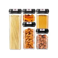 GENERICO - Set Contenedores Alimentos 5 Pzs Hermeticos Cocina Plastico