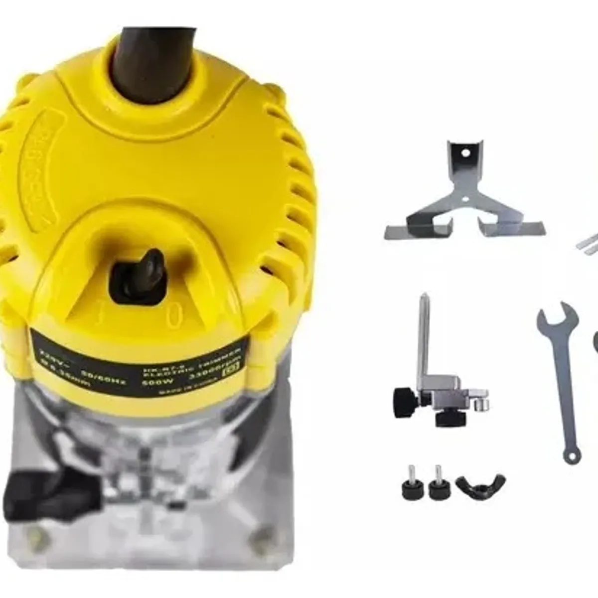 GENERICO - Kit Fresadora Router Tupi 33000rpm Toma 1/4 + Set 12 Brocas