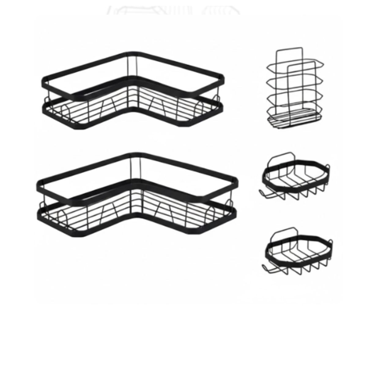 GENERICO - Set 5 Piezas Esquinero Organizador Ducha Baño Con Adhesivos