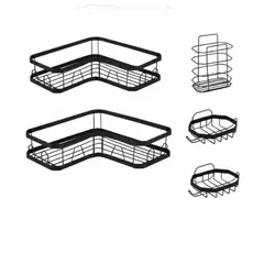 GENERICO - Set 5 Piezas Esquinero Organizador Ducha Baño Con Adhesivos