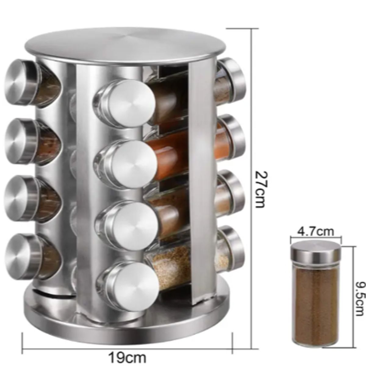 GENERICO - Set Condimentero Especiero Giratorio Cocina 16 Pcs