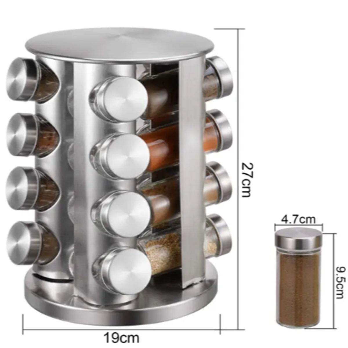 GENERICO - Set Condimentero Especiero Giratorio Cocina 16 Pcs