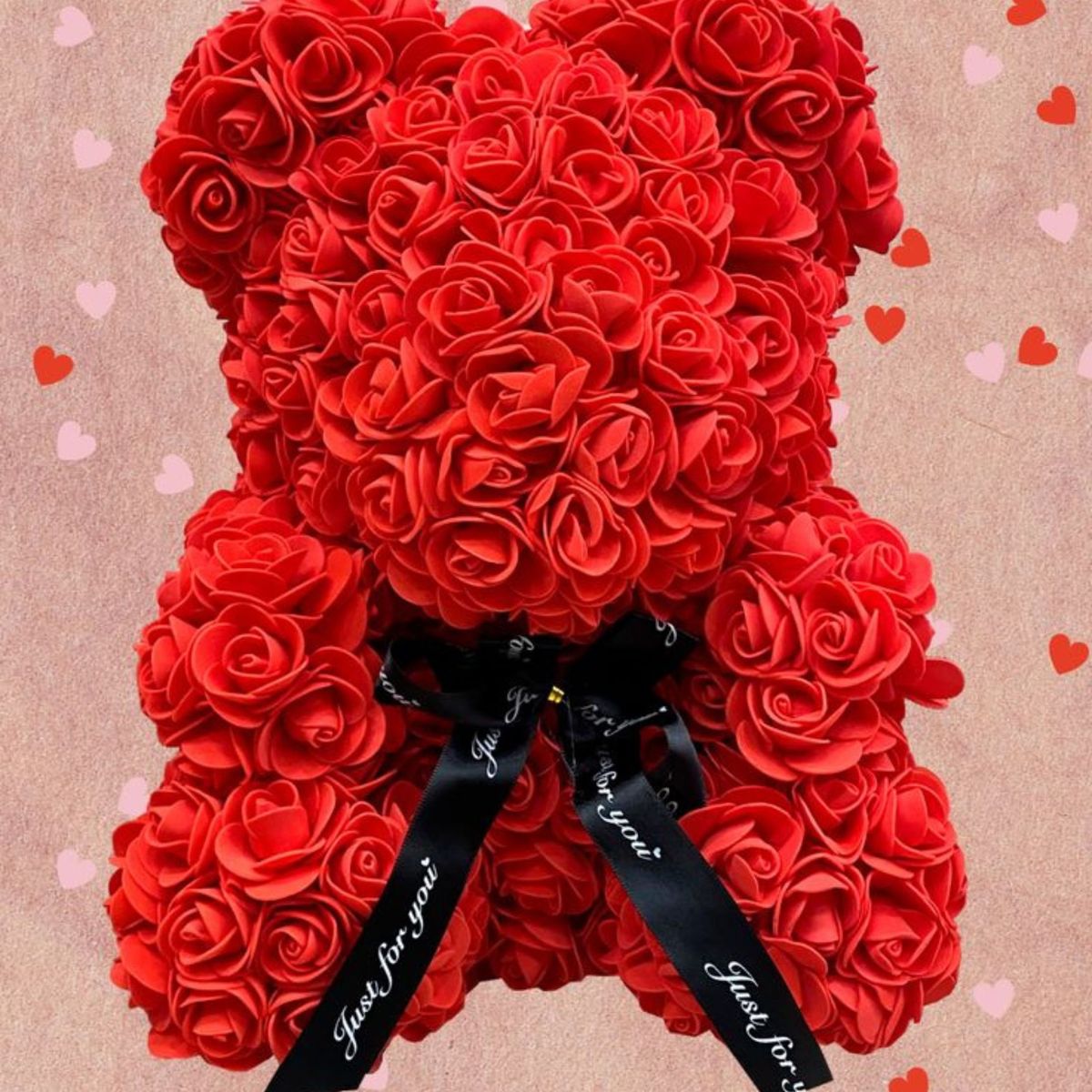 MOVI - OSO PETALOS DE ROSA SAN VALENTIN ROJO