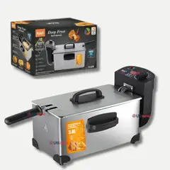 RAF - Freidora de Aceite 3L Eléctrica 2000W de Potencia Acero Inoxidable