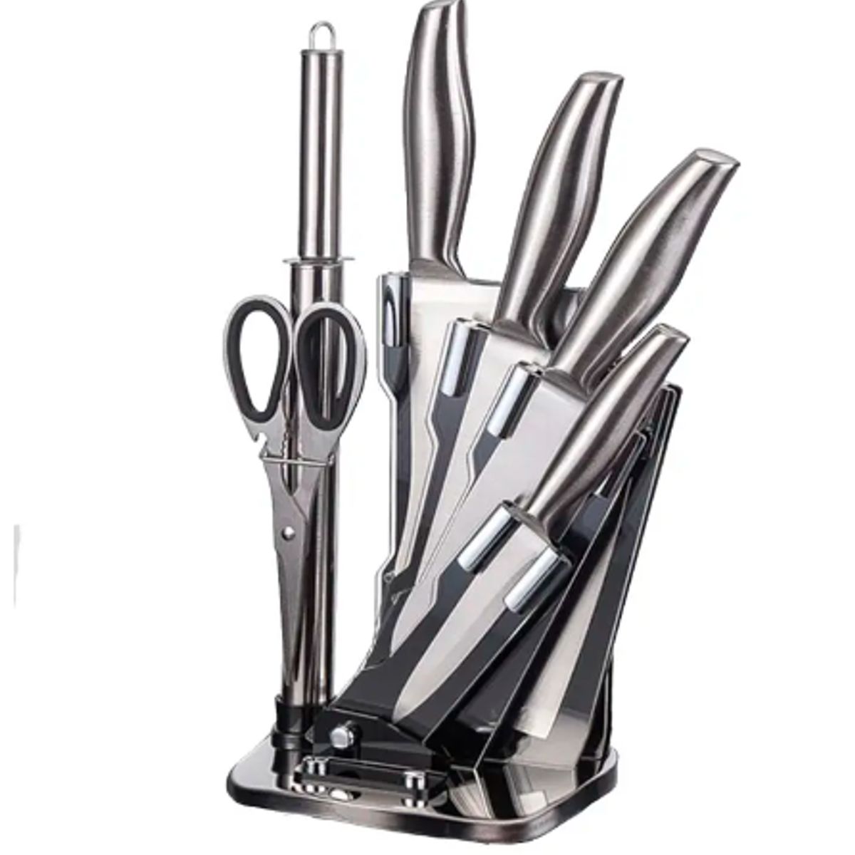 GENERICO - Set De Cuchillos 7 Piezas Acero Inoxidable + Soporte