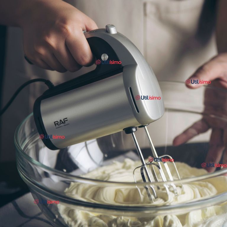 Batidora Electrica De Mano 5 Velocidades Acero Inox. Mutifuncional