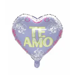 GENERICO - Globo Metalico 18 Te Amo Lila 50 Unidades